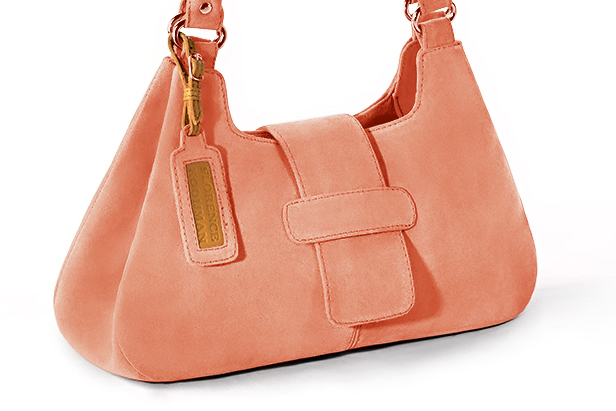 Handcrafted women's luxurious elegant handbag in premium peach leather. Perfect for elevated everyday style.   
                Choose from our luxurious collections of leather and fabric to perfectly match your handbags to your outfits.